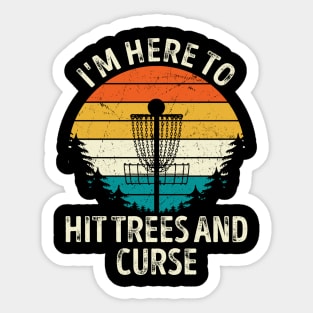 Funny Disc Golf Hit Trees and Curse Vintage Disc Golf Sticker